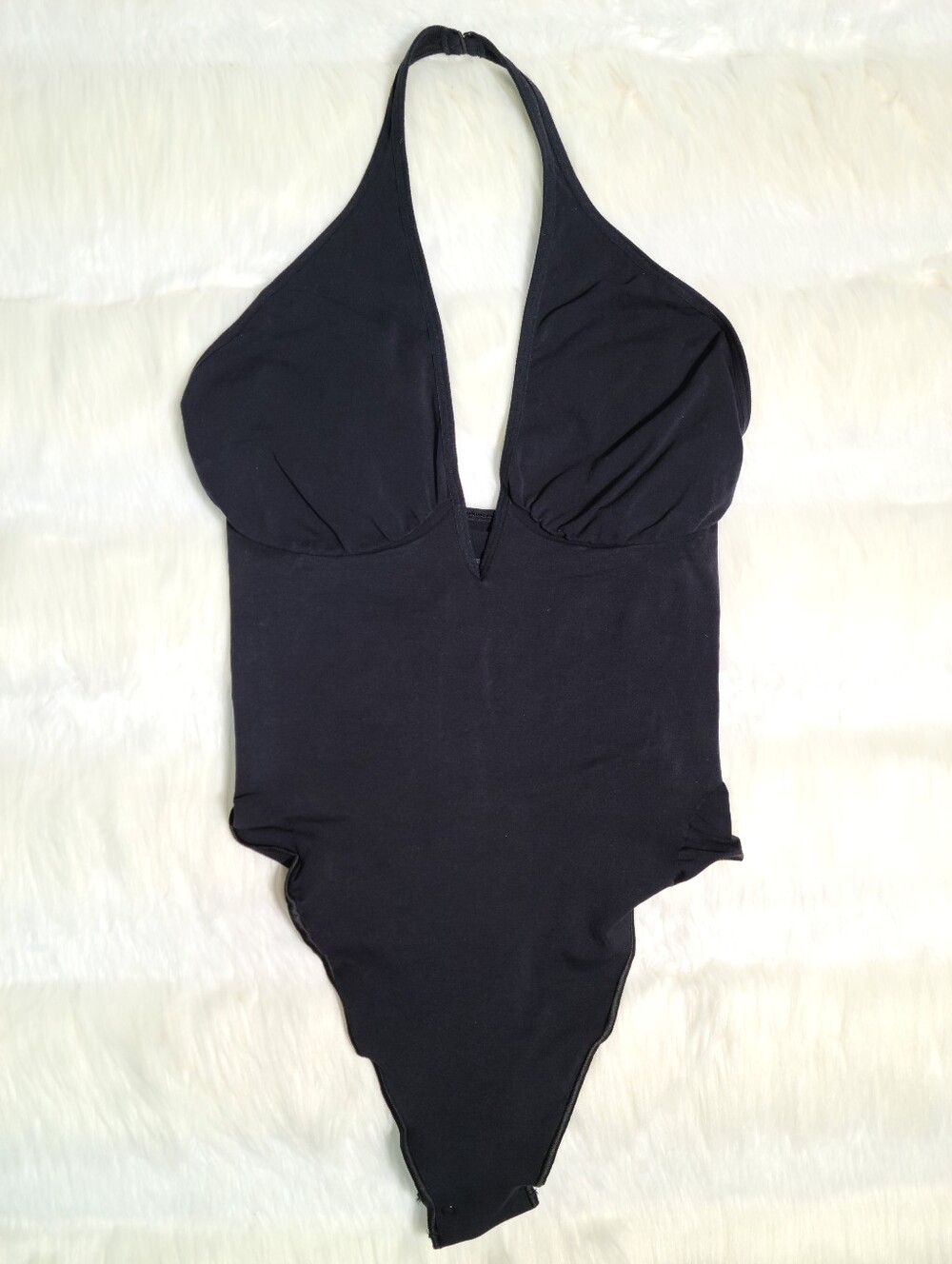SKIMS Seamless Sculpt Deep Plunge Thong Bodysuit Black Onyx XL NEW